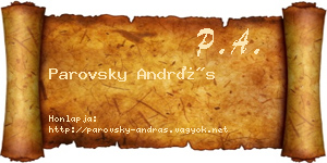 Parovsky András névjegykártya